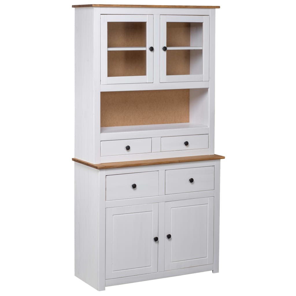 Buffet haut Blanc 93x40,5x180 cm Pin Gamme Panama - XIOS
