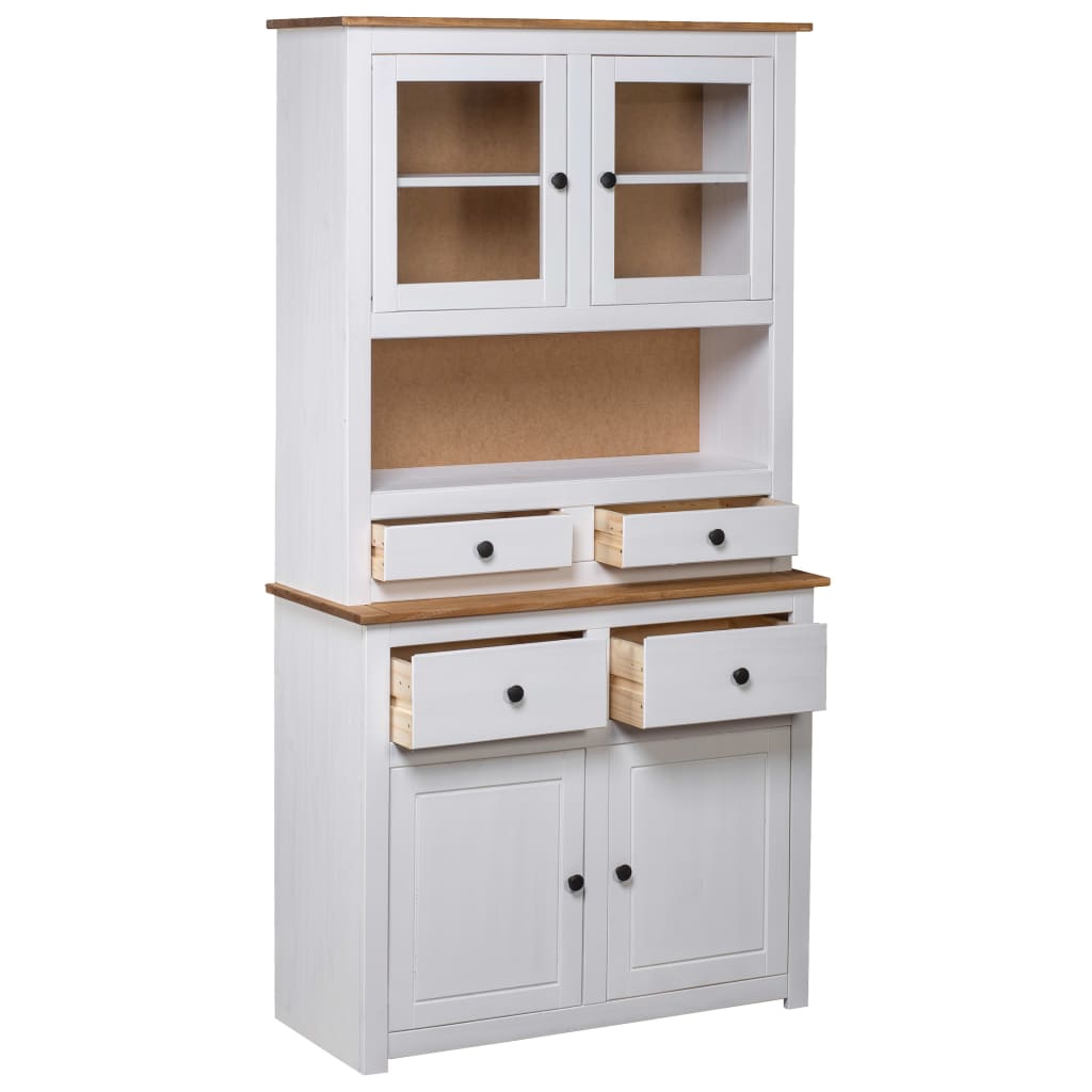 Buffet haut Blanc 93x40,5x180 cm Pin Gamme Panama - XIOS