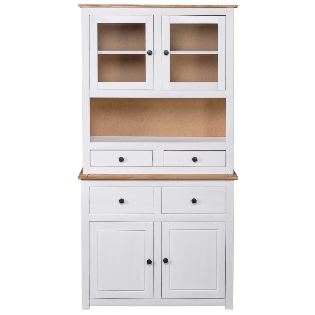 Buffet haut Blanc 93x40,5x180 cm Pin Gamme Panama - XIOS