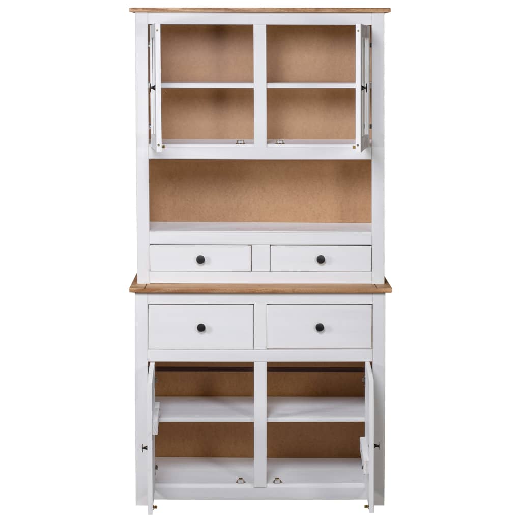 Buffet haut Blanc 93x40,5x180 cm Pin Gamme Panama - XIOS