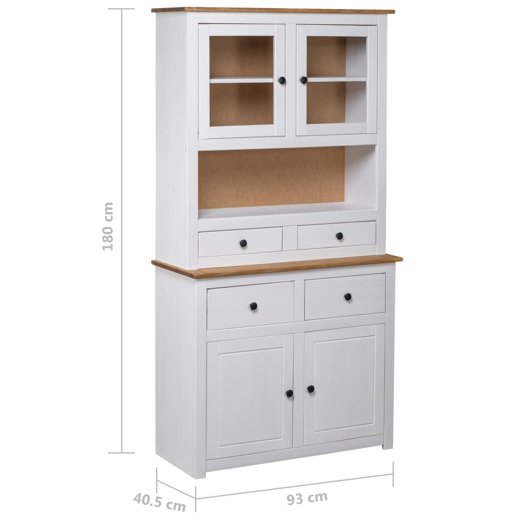 Buffet haut Blanc 93x40,5x180 cm Pin Gamme Panama - XIOS