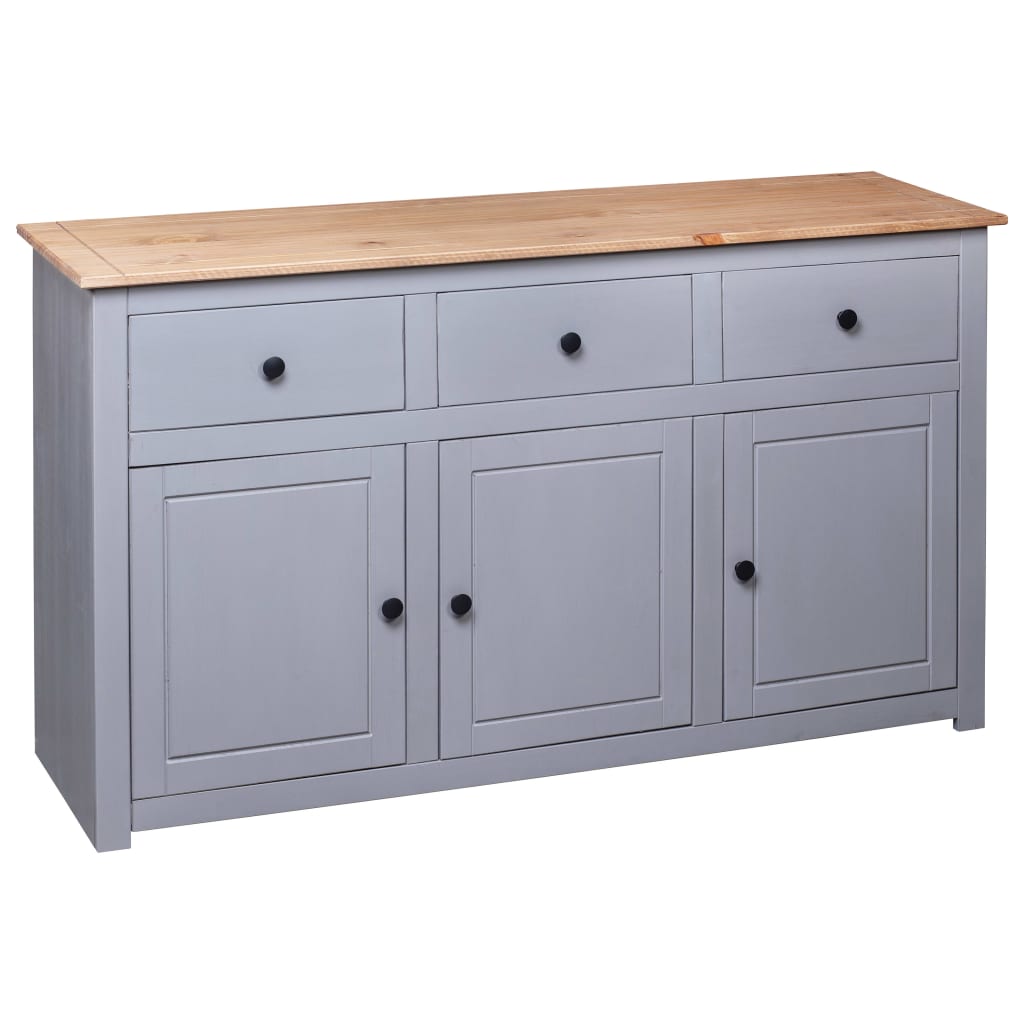 Buffet Gris 135x40x80 cm Pin solide Assortiment Panama - XIOS