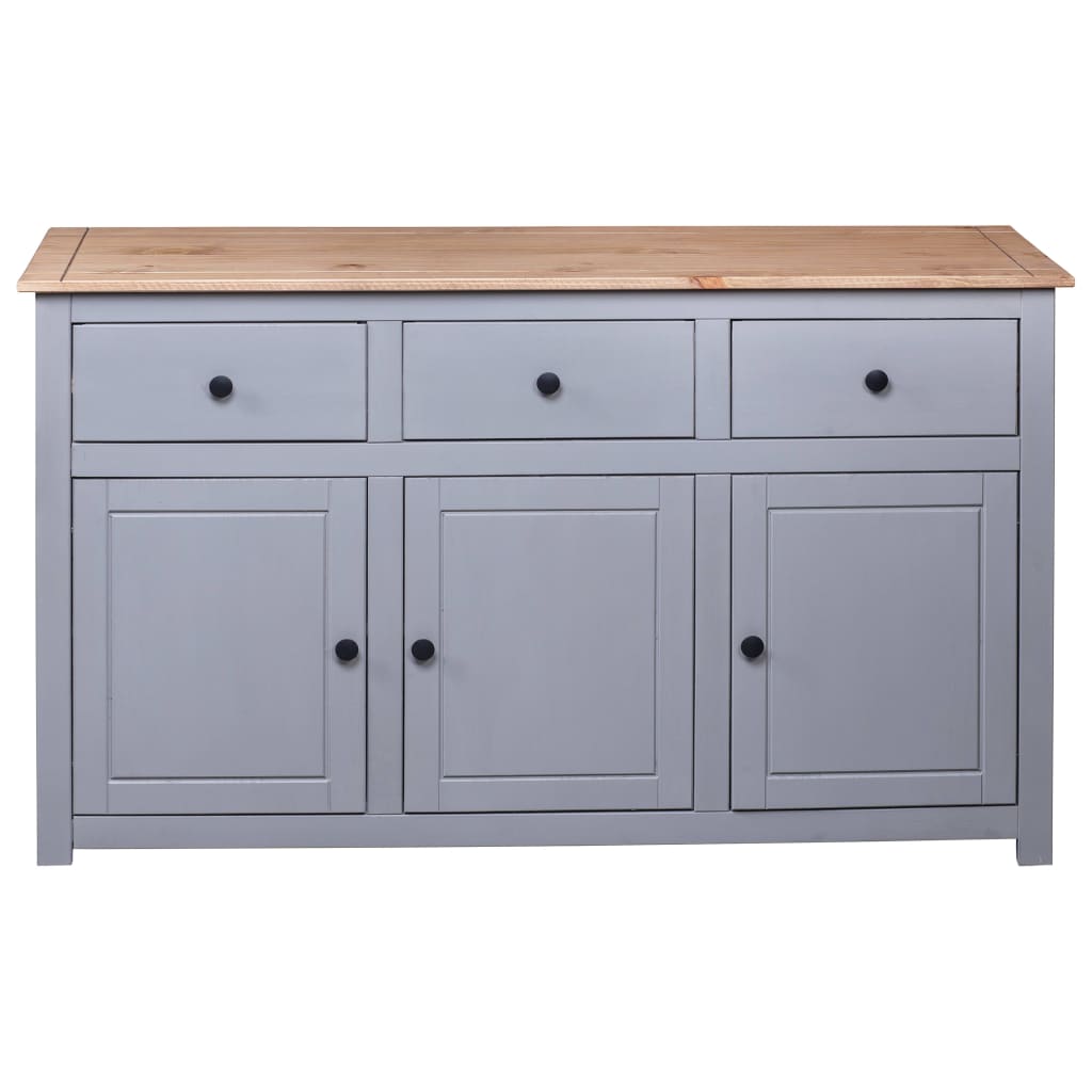 Buffet Gris 135x40x80 cm Pin solide Assortiment Panama - XIOS
