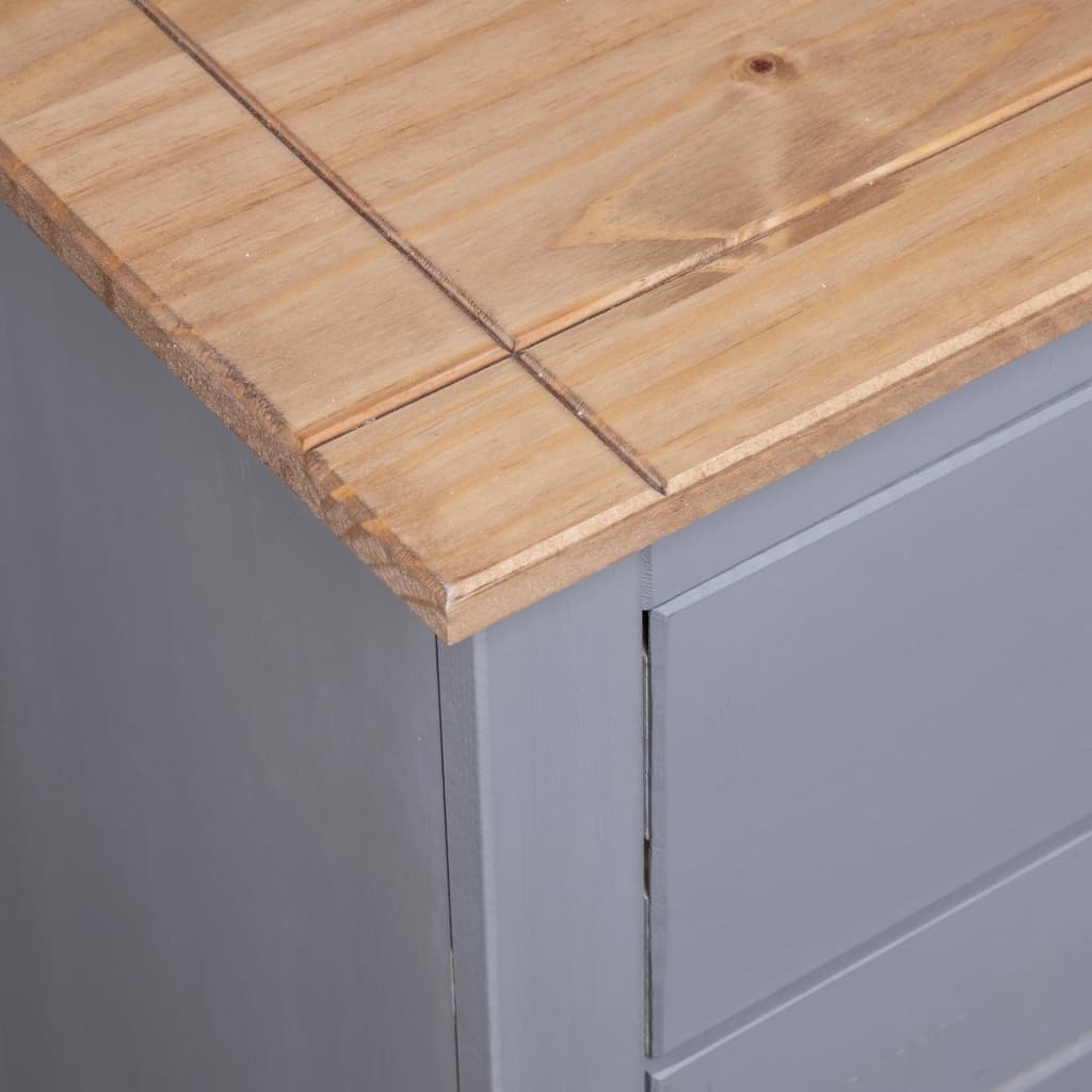 Buffet Gris 135x40x80 cm Pin solide Assortiment Panama - XIOS