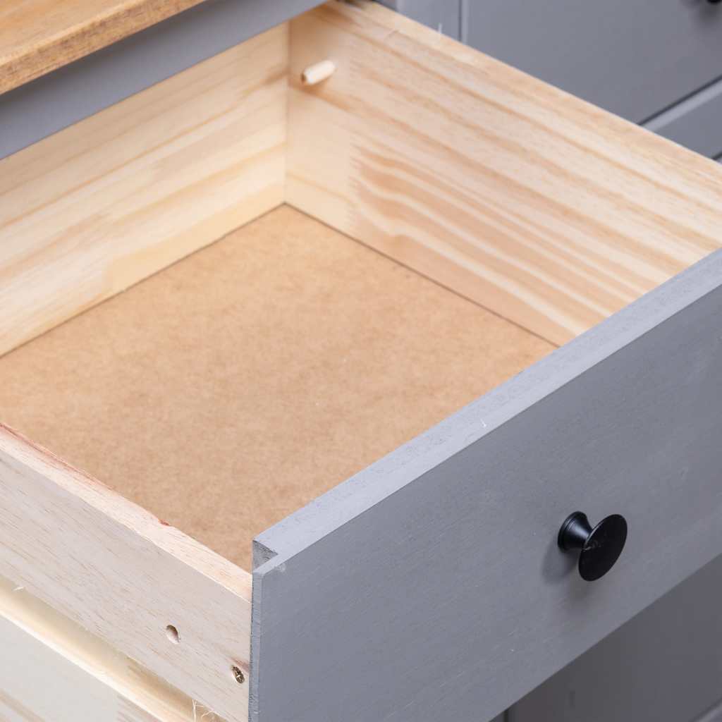 Buffet Gris 135x40x80 cm Pin solide Assortiment Panama - XIOS