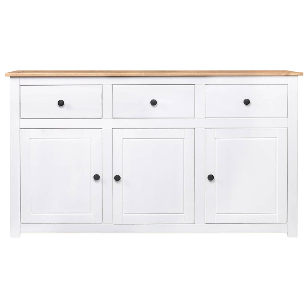 Buffet Blanc 135x40x80 cm Pin solide Gamme Panama - XIOS