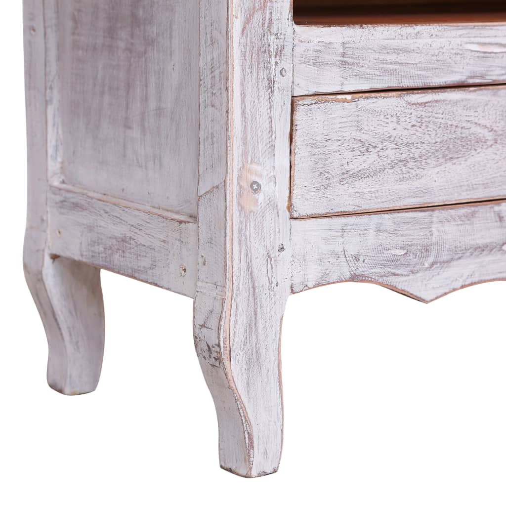 Meuble TV 120x30x40 cm blanc bois d'acajou massif - XIOS