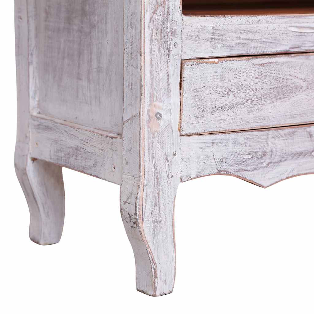 Meuble TV 120x30x40 cm blanc bois d'acajou massif