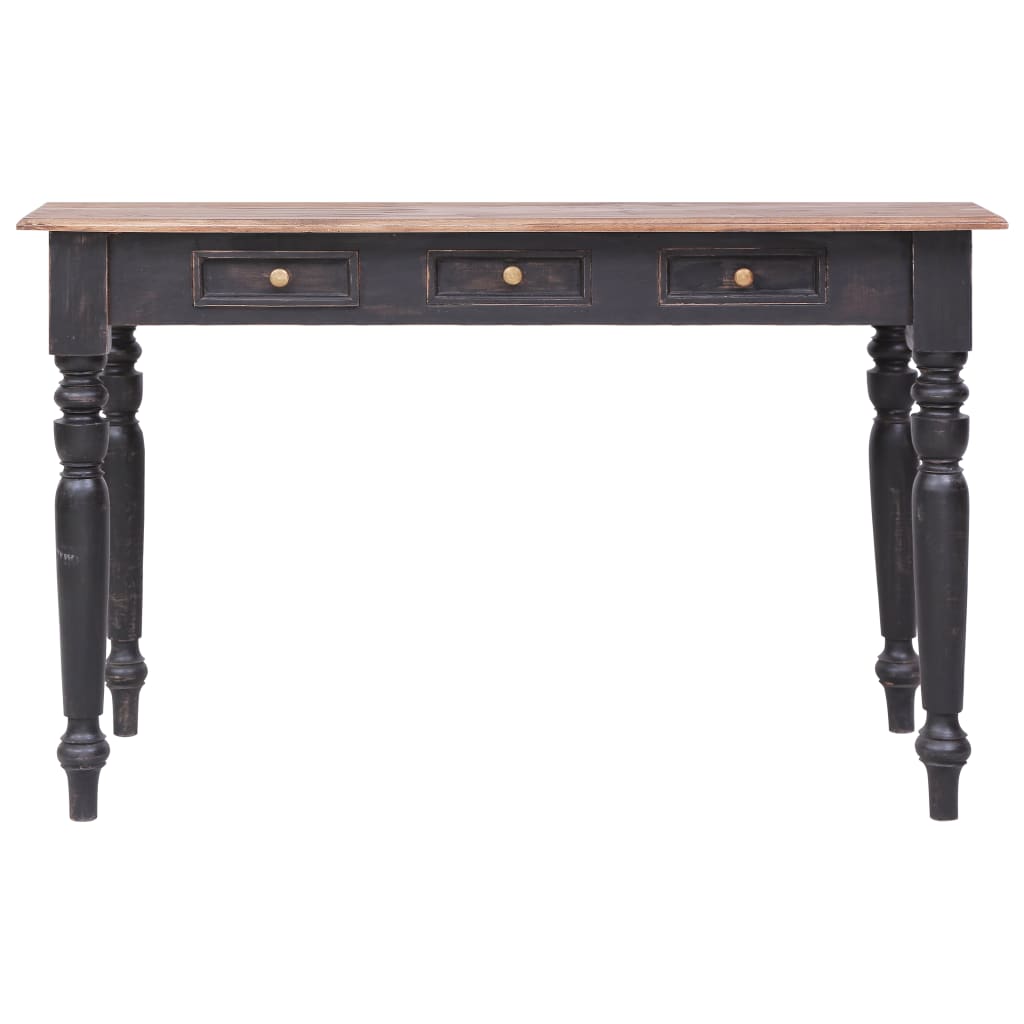 Bureau avec 3 tiroirs 117x57x75 cm bois d'acajou massif