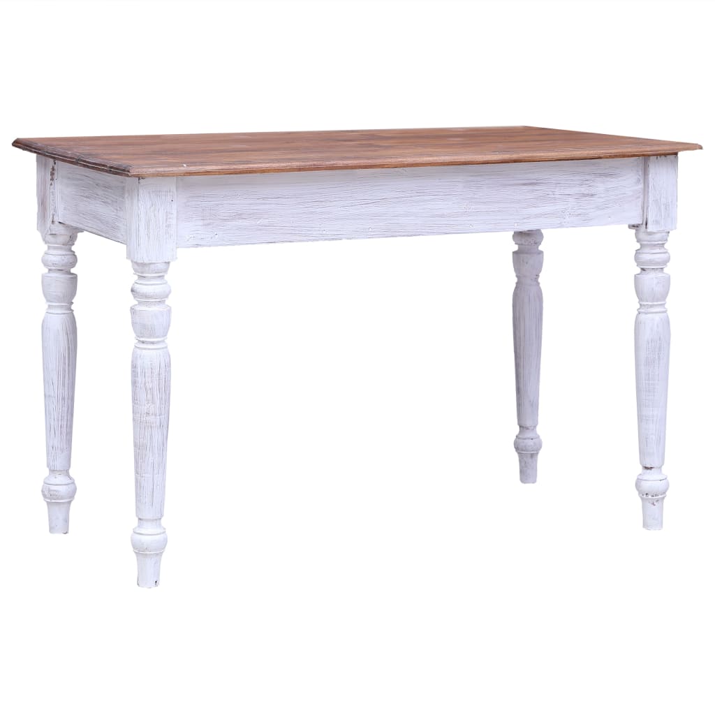 Bureau avec tiroirs blanc 117x57x75 cm bois d'acajou massif - XIOS