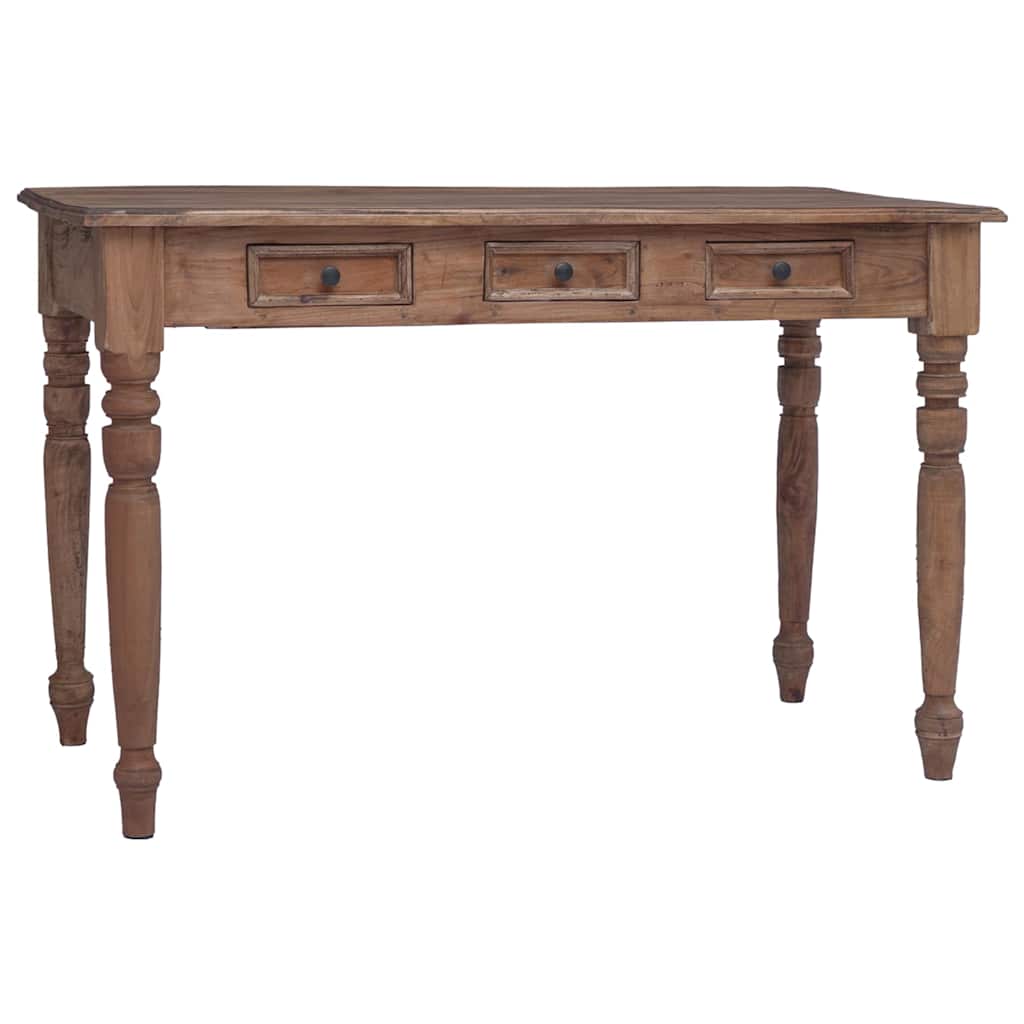 Bureau avec tiroirs 117x57x75 cm bois d'acajou massif