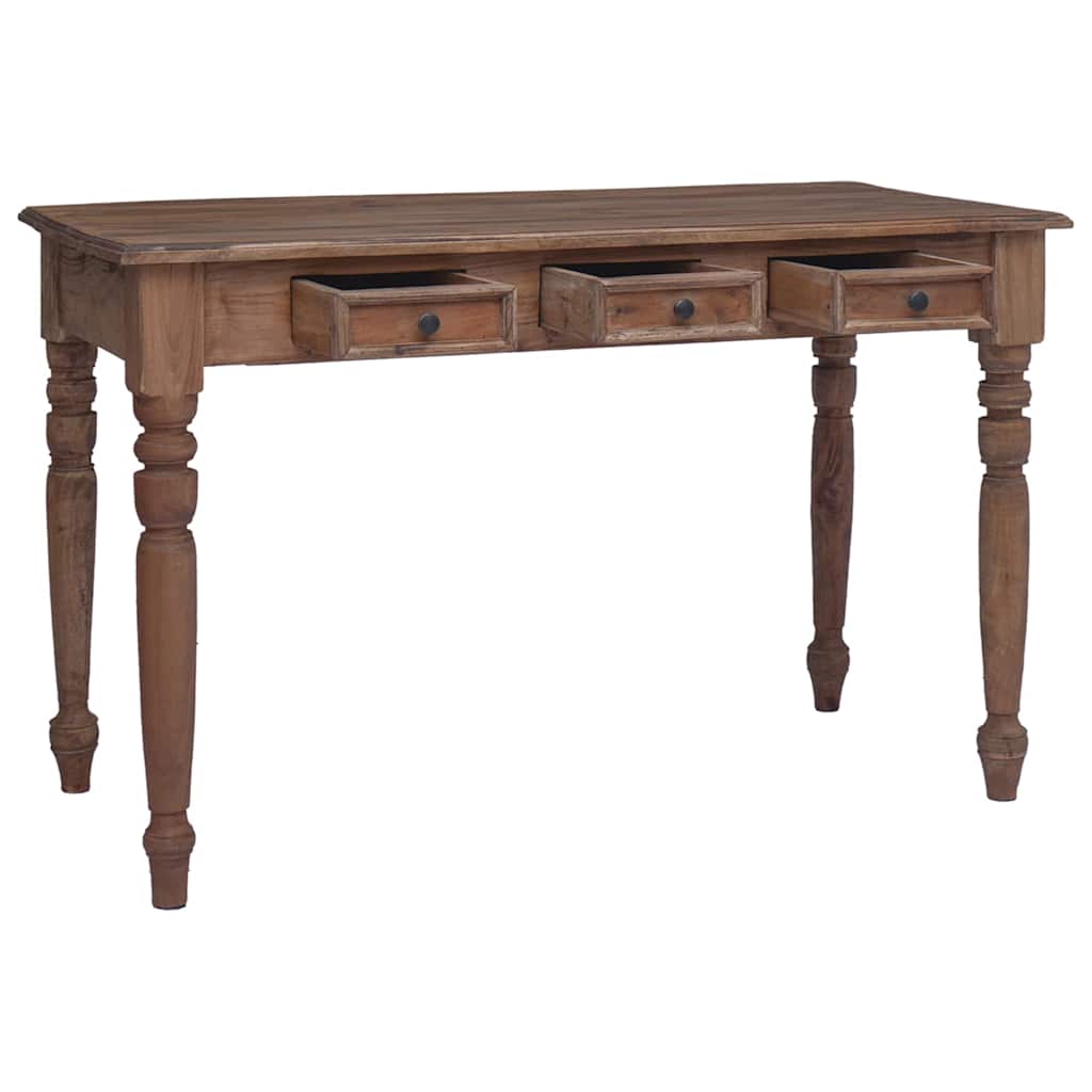 Bureau avec tiroirs 117x57x75 cm bois d'acajou massif