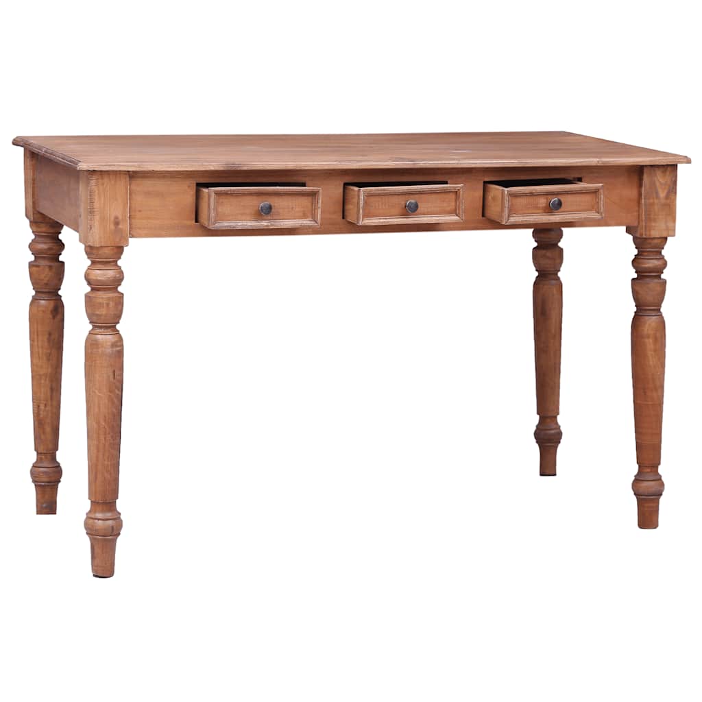 Bureau avec tiroirs 117x57x75 cm bois d'acajou massif