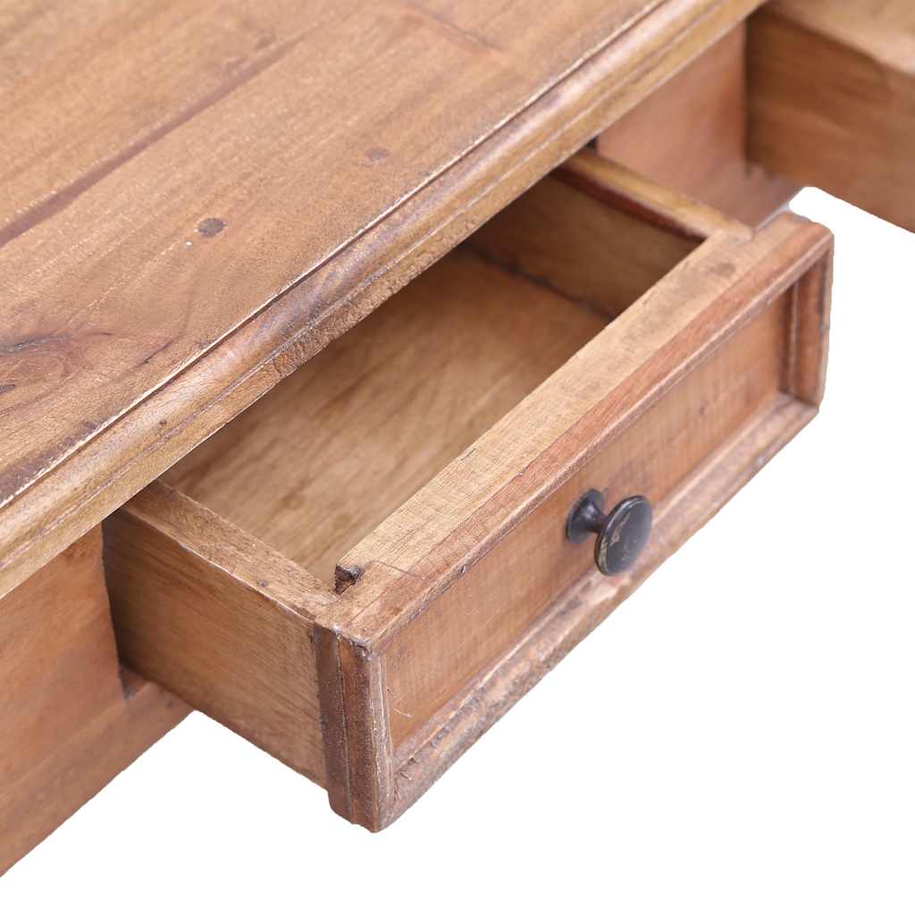 Bureau avec tiroirs 117x57x75 cm bois d'acajou massif