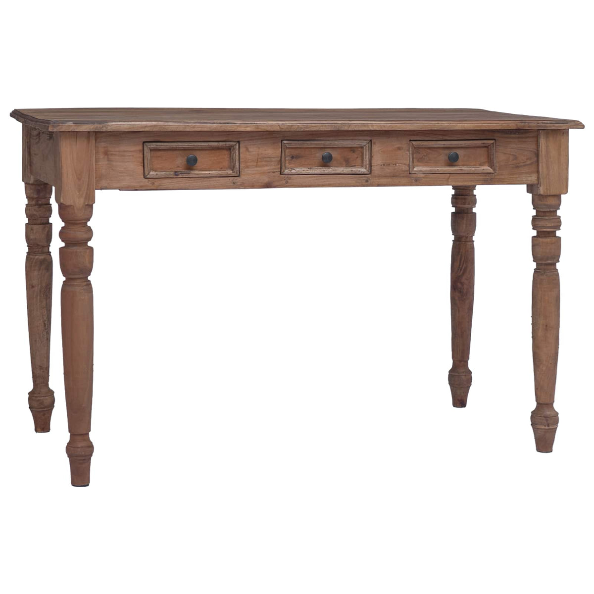 Bureau avec tiroirs 117x57x75 cm bois d'acajou massif
