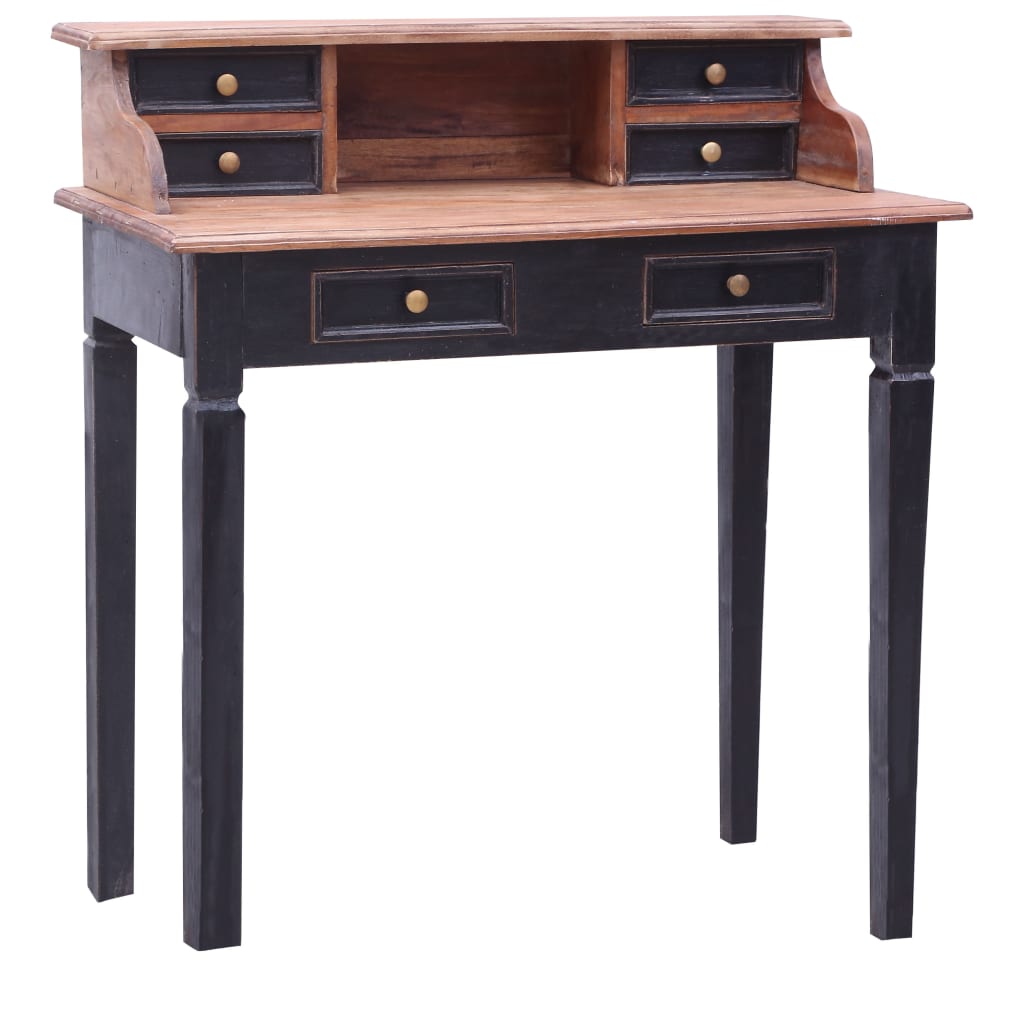 Bureau d'écriture et tiroirs 90x50x101 cm bois massif d'acajou