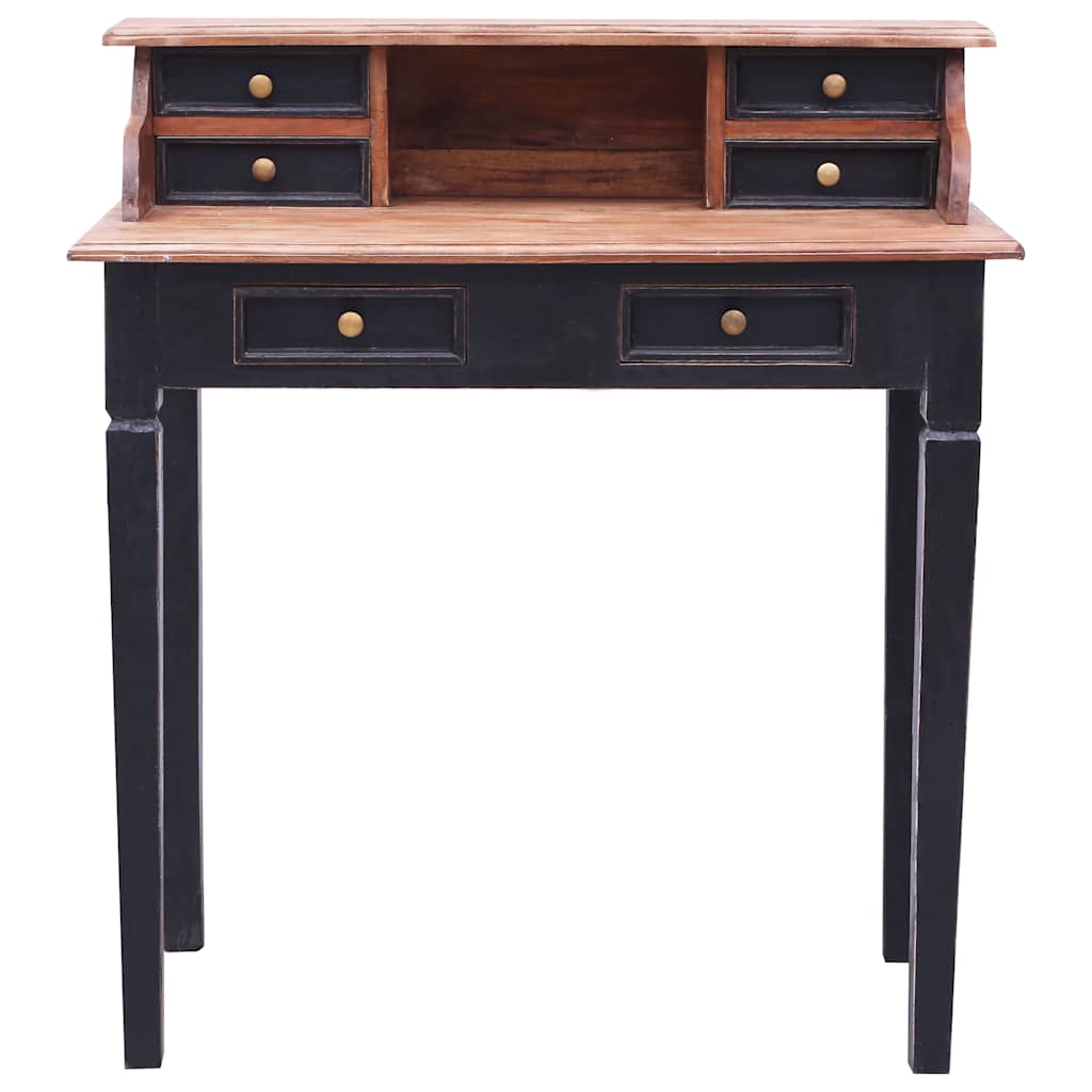 Bureau d'écriture et tiroirs 90x50x101 cm bois massif d'acajou