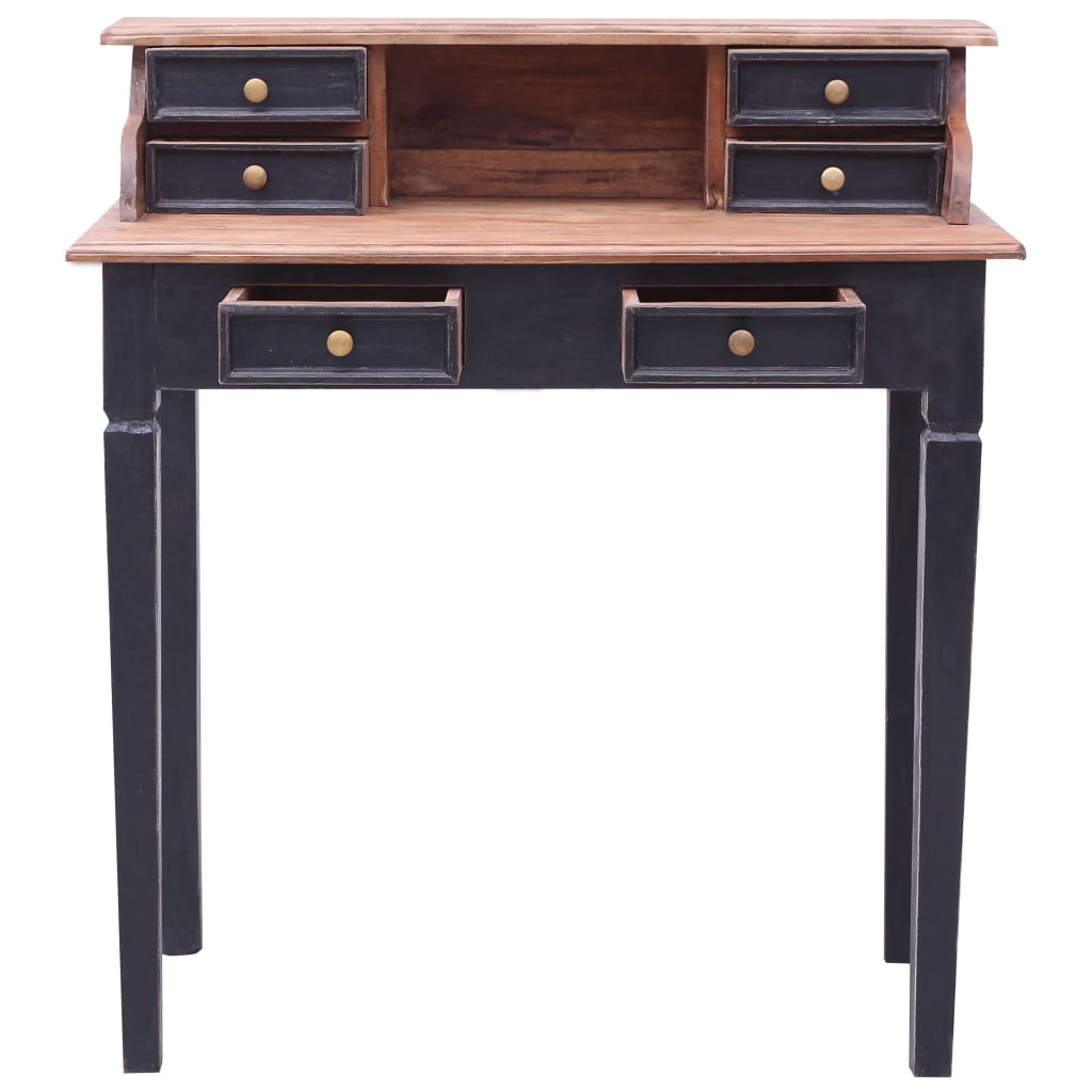 Bureau d'écriture et tiroirs 90x50x101 cm bois massif d'acajou