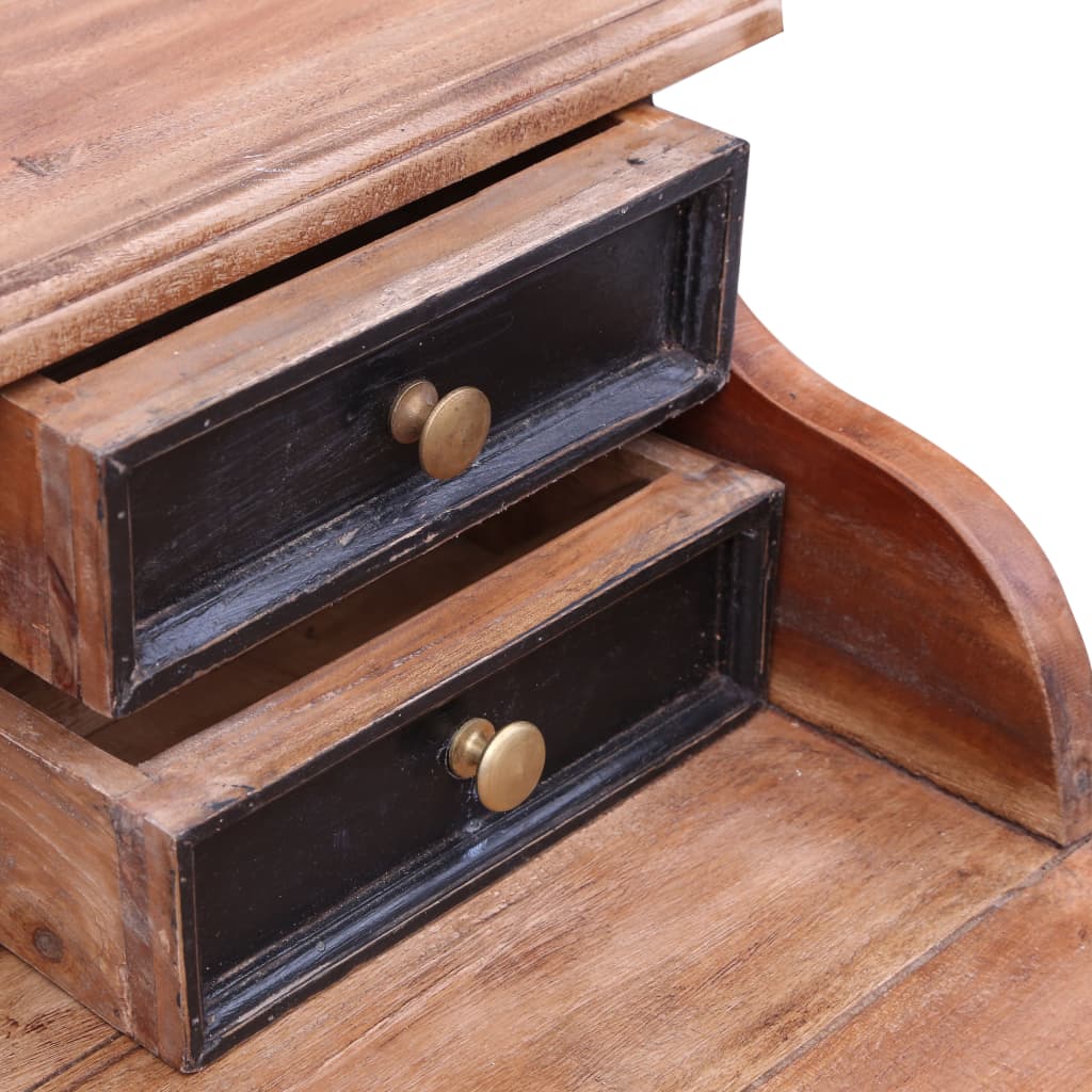Bureau d'écriture et tiroirs 90x50x101 cm bois massif d'acajou
