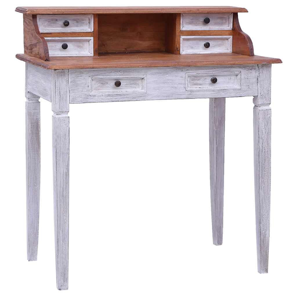 Bureau d'écriture et tiroirs 90x50x101 cm bois massif d'acajou