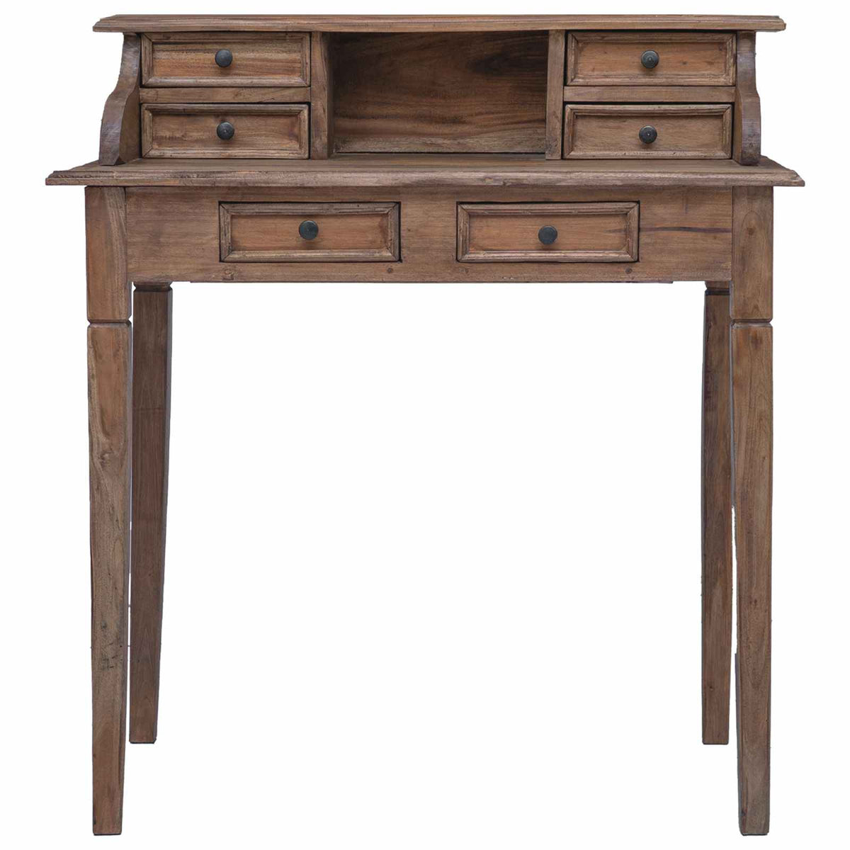 Bureau d'écriture et tiroirs 90x50x101 cm bois massif d'acajou