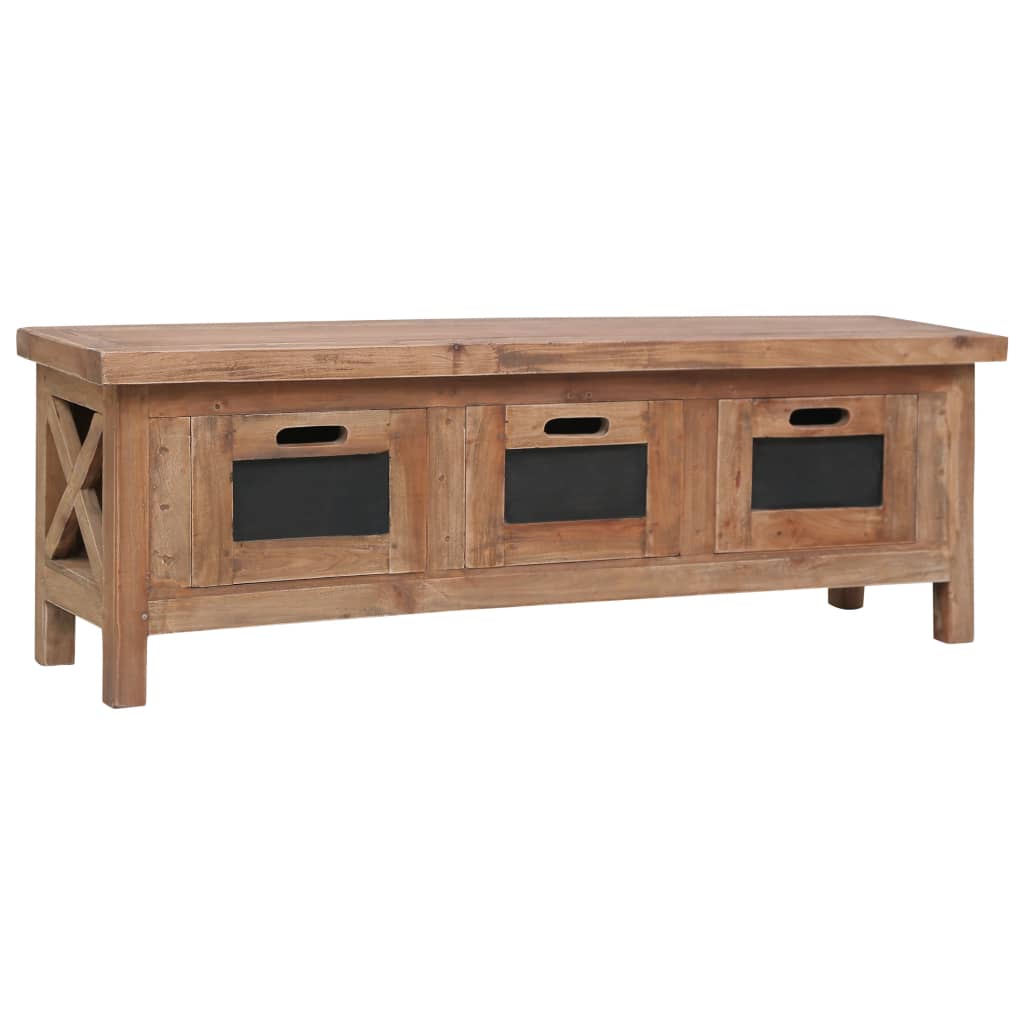 Meuble TV avec 3 tiroirs 120x30x40 cm Bois d'acajou massif - XIOS