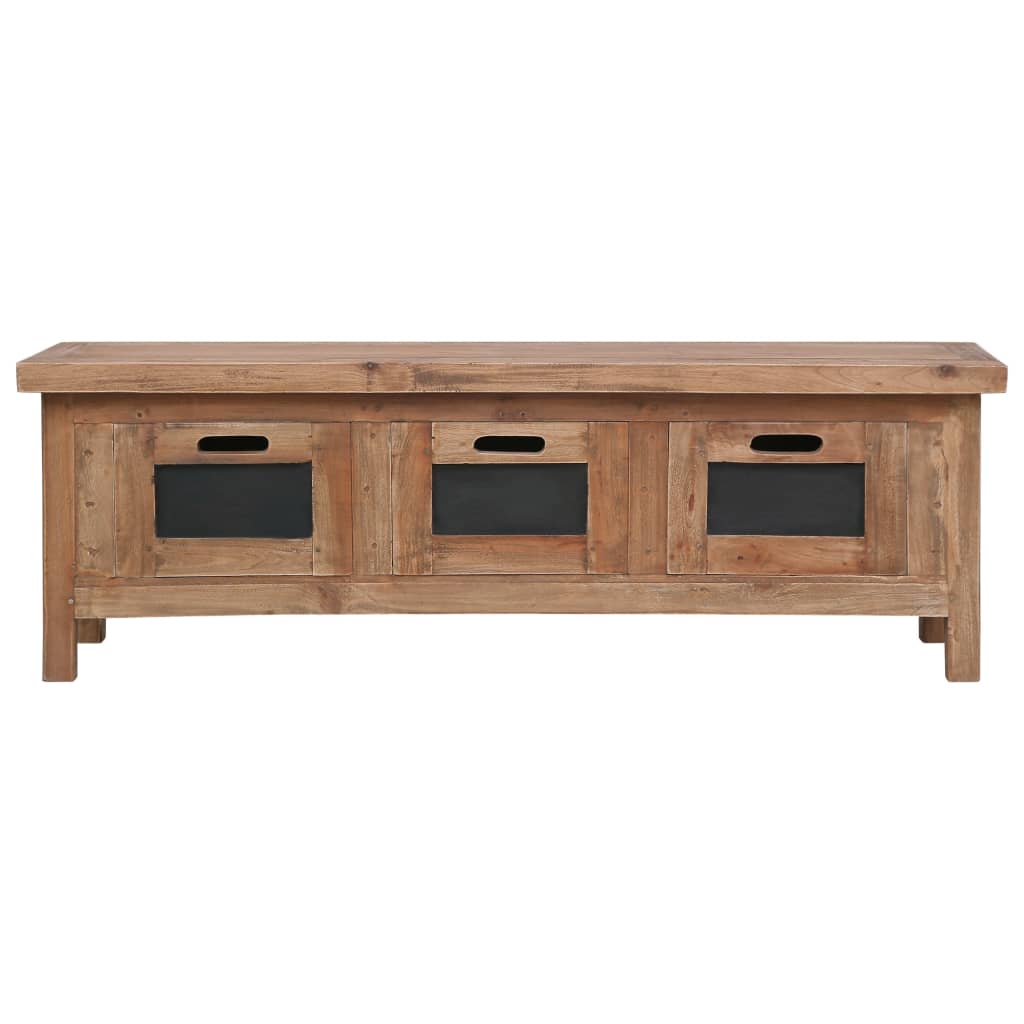 Meuble TV avec 3 tiroirs 120x30x40 cm Bois d'acajou massif - XIOS