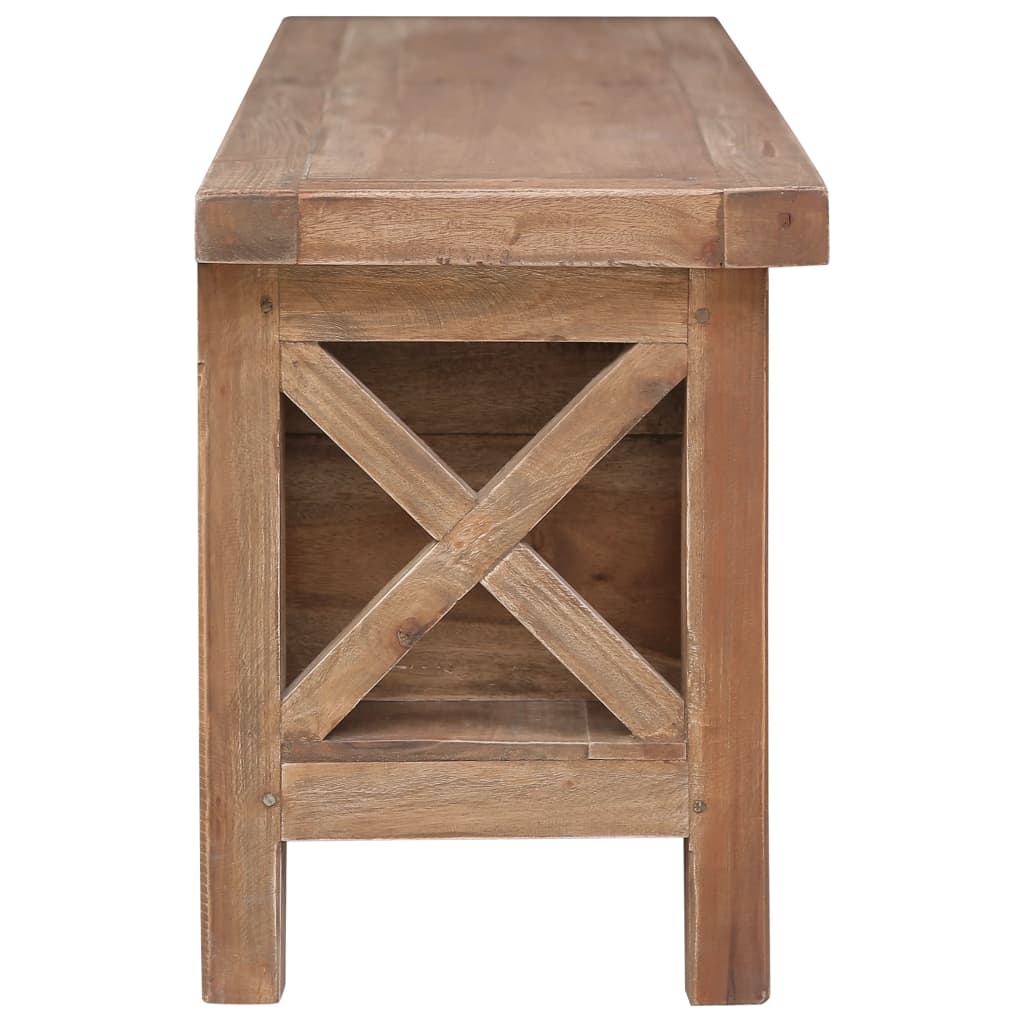 Meuble TV avec 3 tiroirs 120x30x40 cm Bois d'acajou massif - XIOS