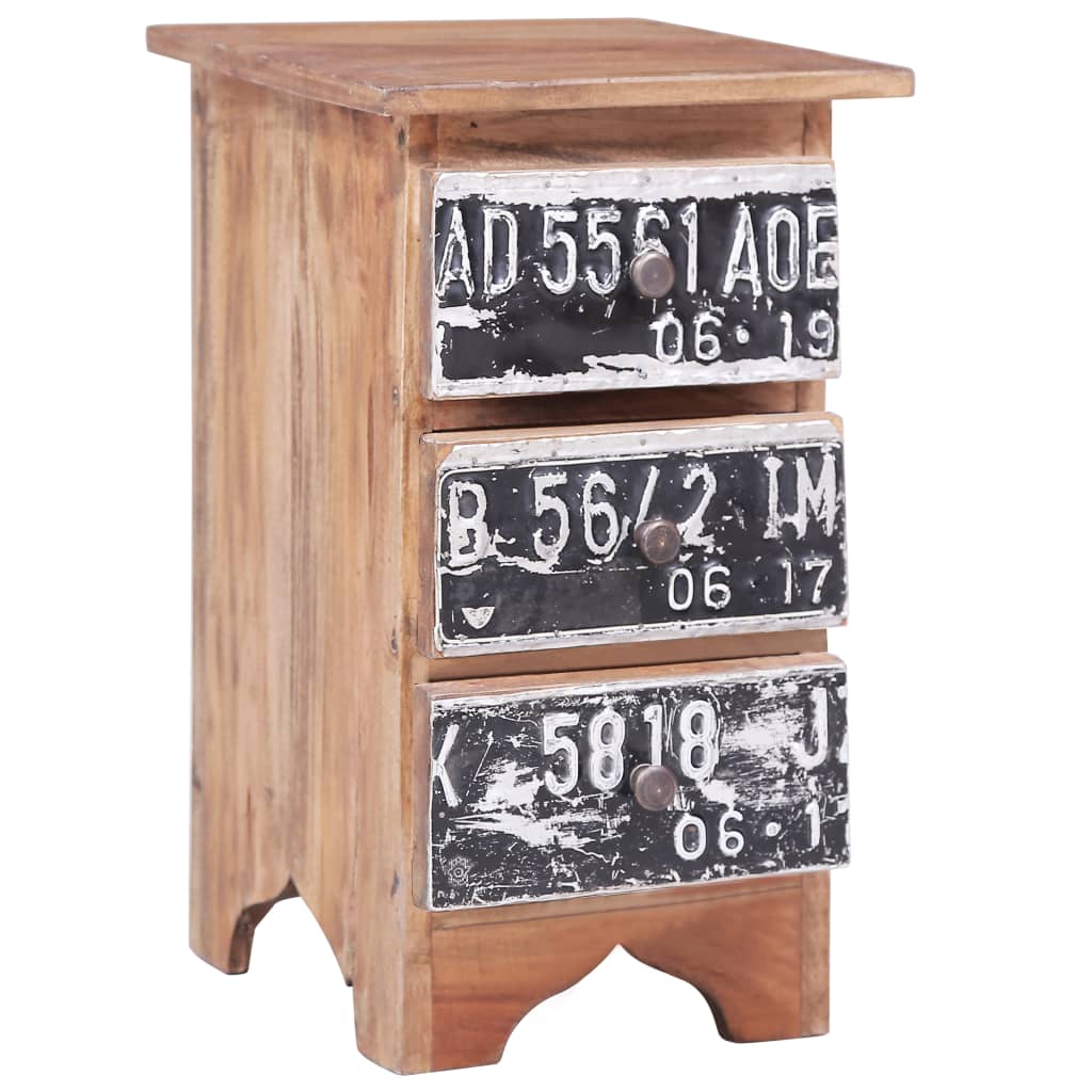 Table de chevet 30x30x51 cm bois d'acajou massif - XIOS
