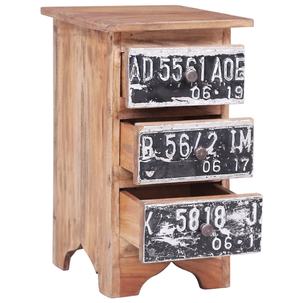 Table de chevet 30x30x51 cm bois d'acajou massif - XIOS