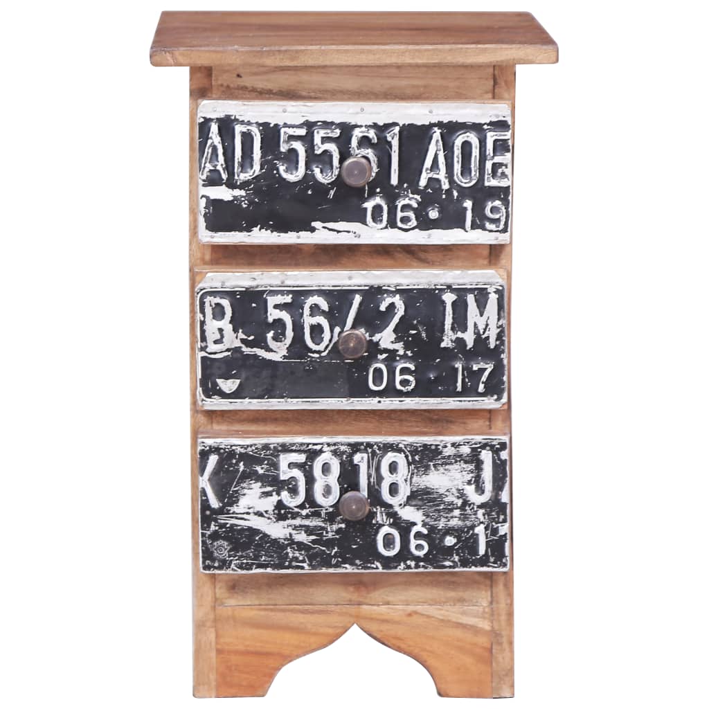 Table de chevet 30x30x51 cm bois d'acajou massif - XIOS