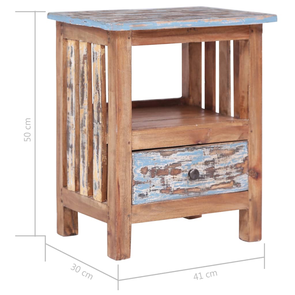 Table de chevet 41x30x50 cm bois d'acajou massif - XIOS
