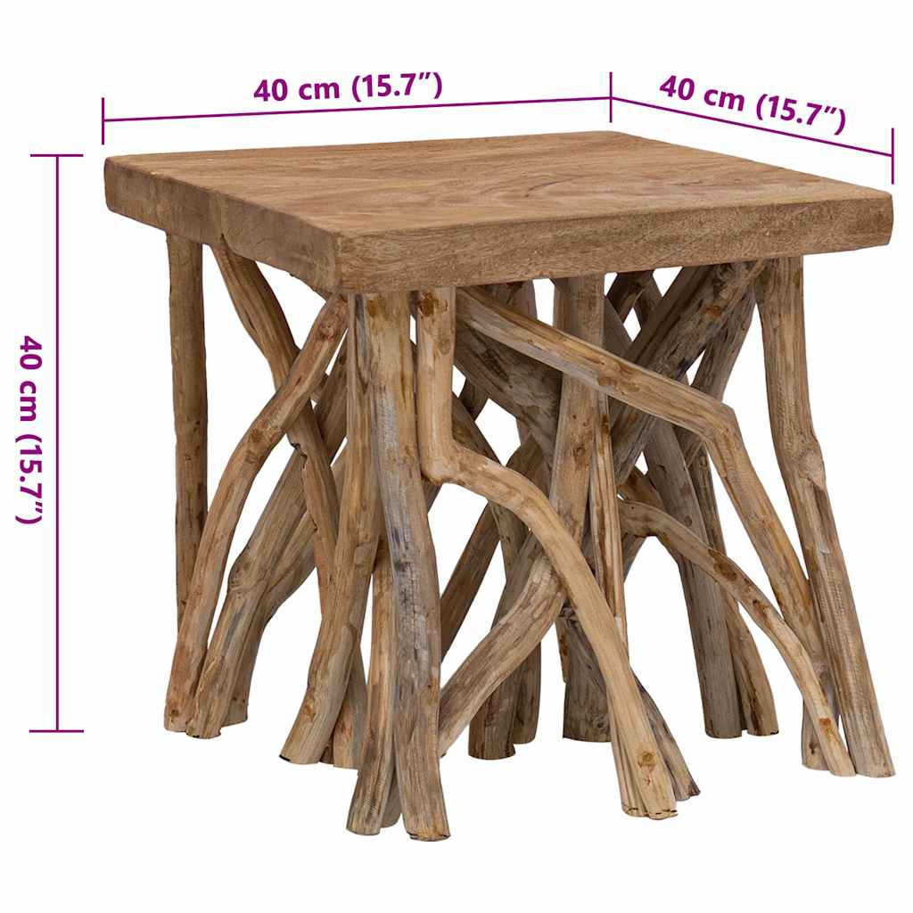 Table basse en rondin 40x40x40 cm bois de récupération mélangé - XIOS
