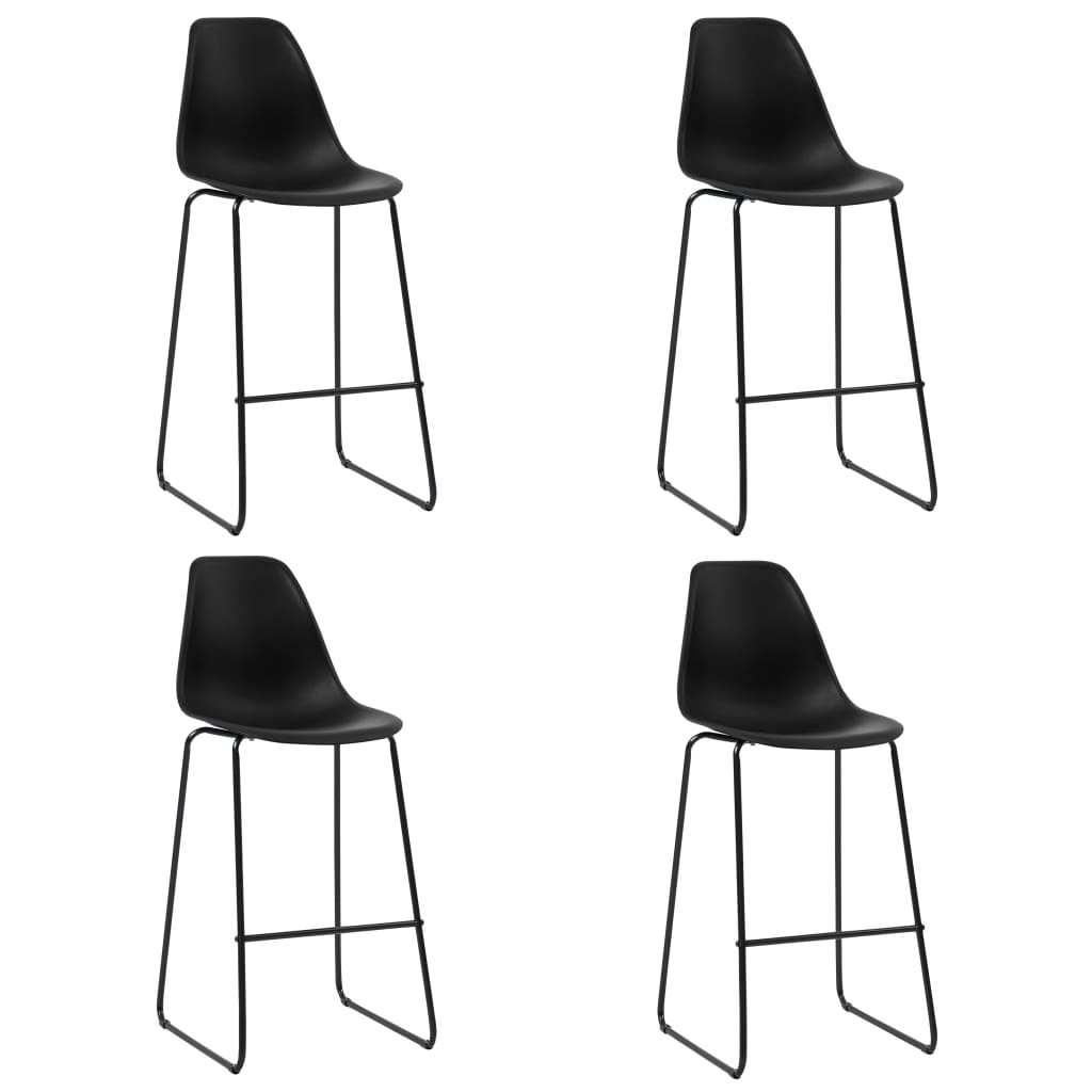 Chaises de bar lot de 4 noir plastique - XIOS
