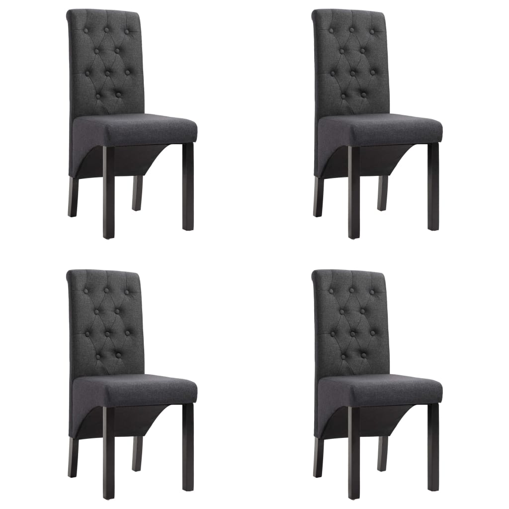 Chaises à manger lot de 4 gris foncé tissu - XIOS