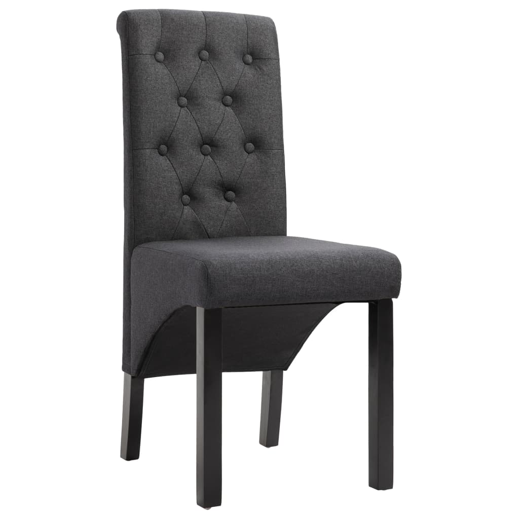Chaises à manger lot de 4 gris foncé tissu - XIOS