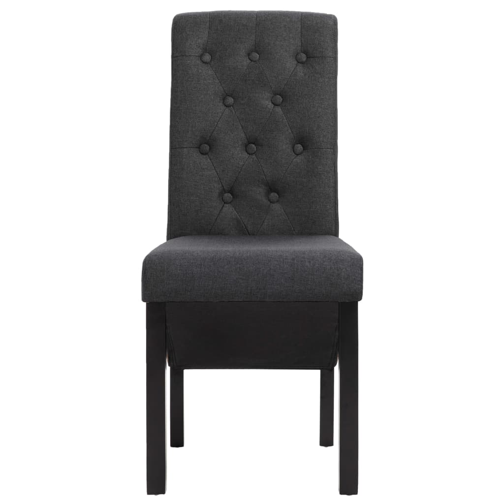 Chaises à manger lot de 4 gris foncé tissu - XIOS