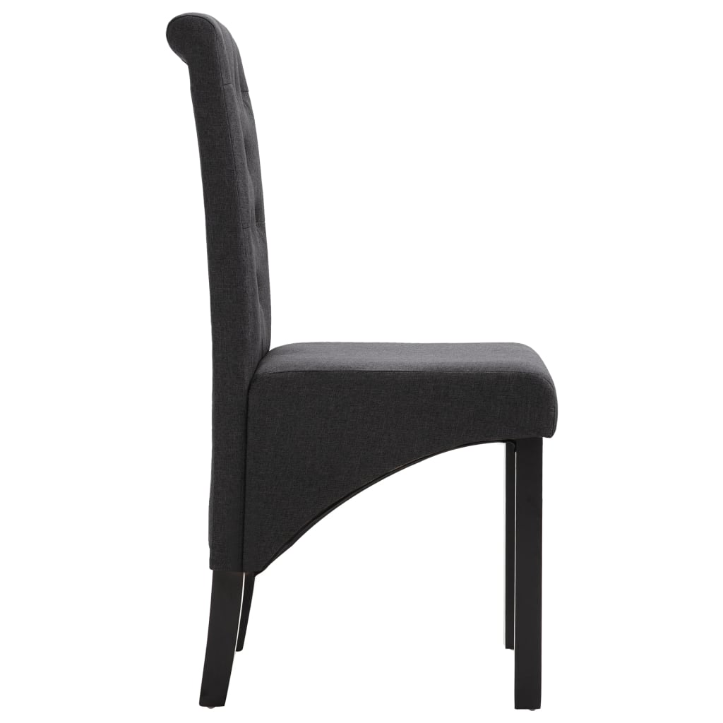 Chaises à manger lot de 4 gris foncé tissu - XIOS