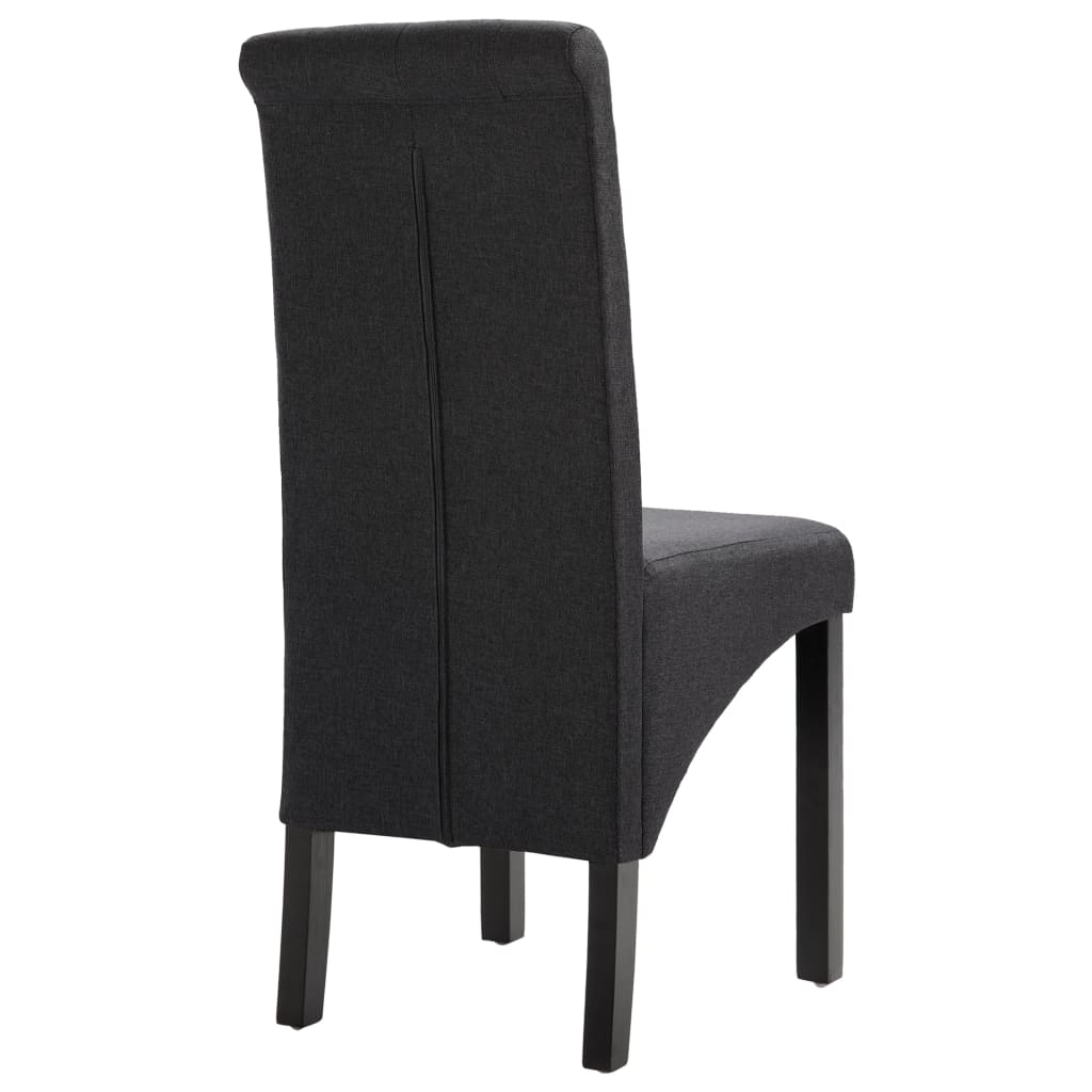 Chaises à manger lot de 4 gris foncé tissu - XIOS