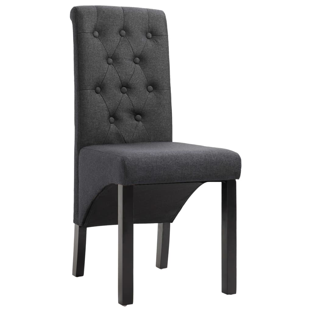Chaises à manger lot de 6 gris foncé tissu - XIOS