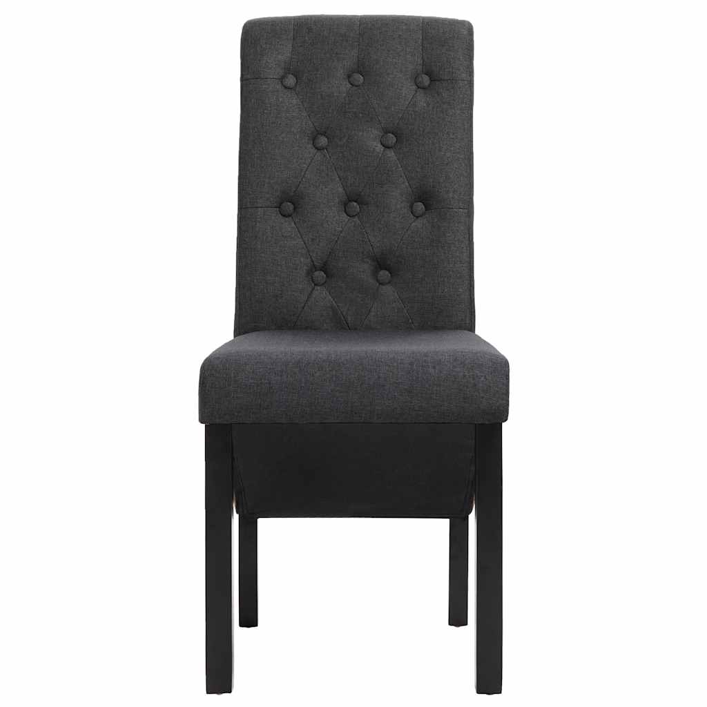Chaises à manger lot de 6 gris foncé tissu