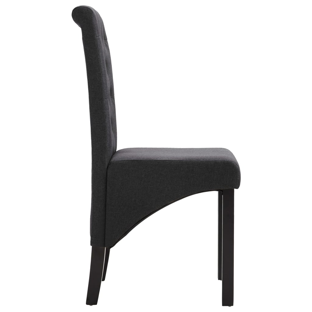 Chaises à manger lot de 6 gris foncé tissu - XIOS