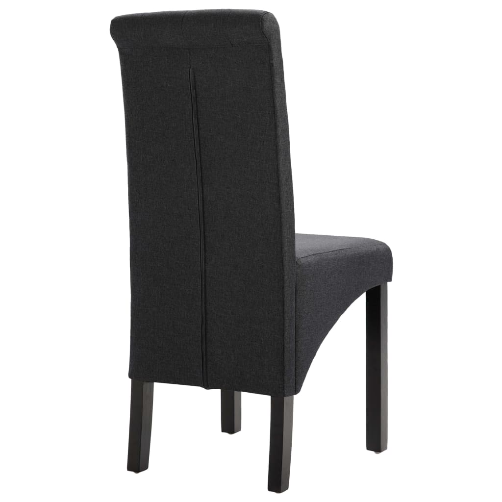 Chaises à manger lot de 6 gris foncé tissu - XIOS