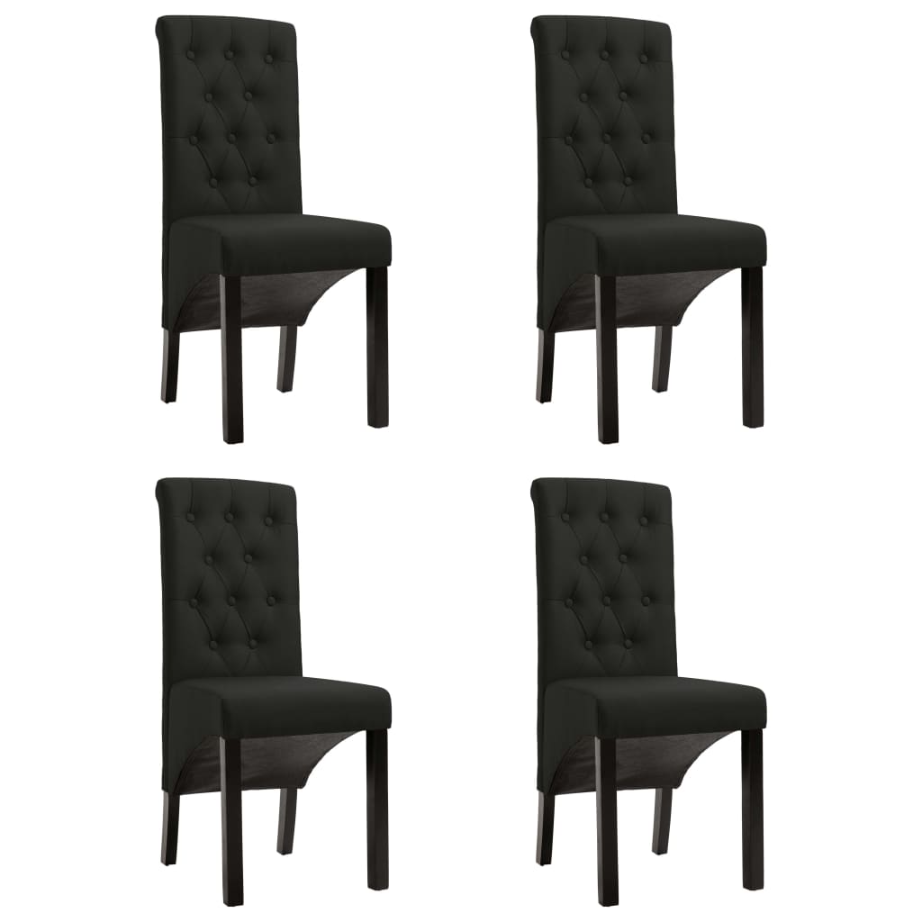 Chaises à manger lot de 4 noir tissu - XIOS