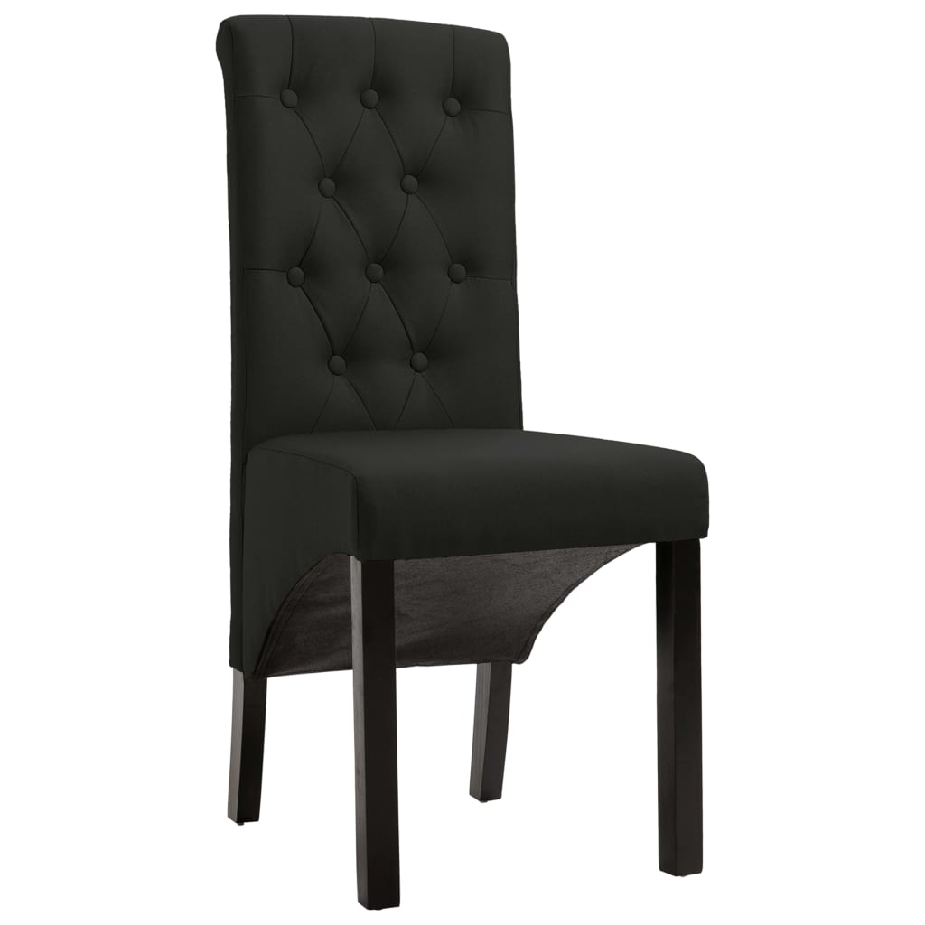 Chaises à manger lot de 4 noir tissu - XIOS