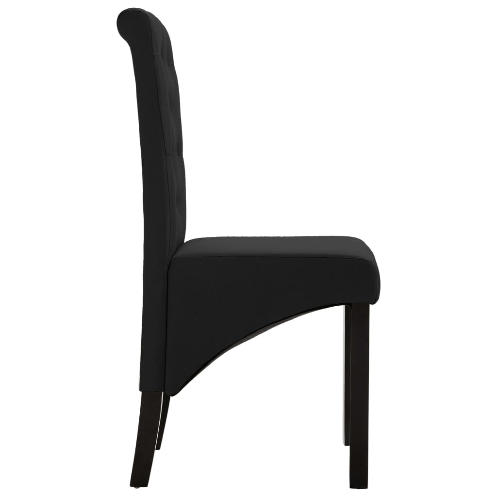 Chaises à manger lot de 4 noir tissu - XIOS