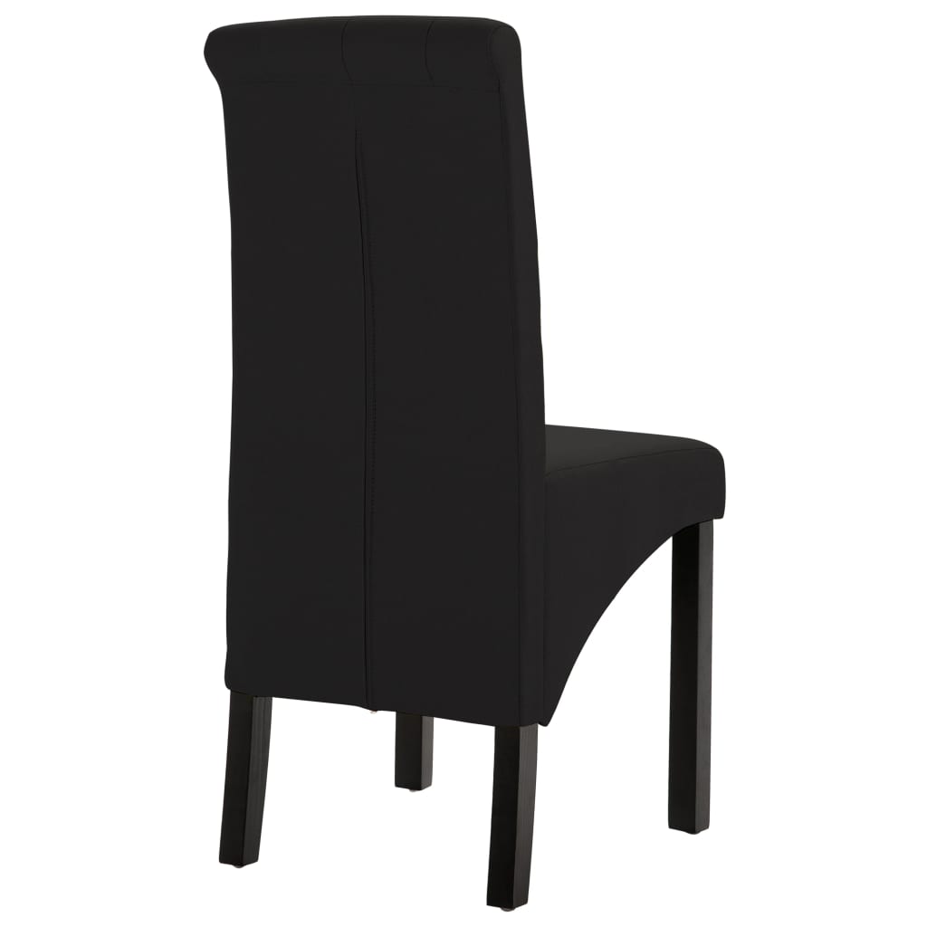 Chaises à manger lot de 4 noir tissu - XIOS