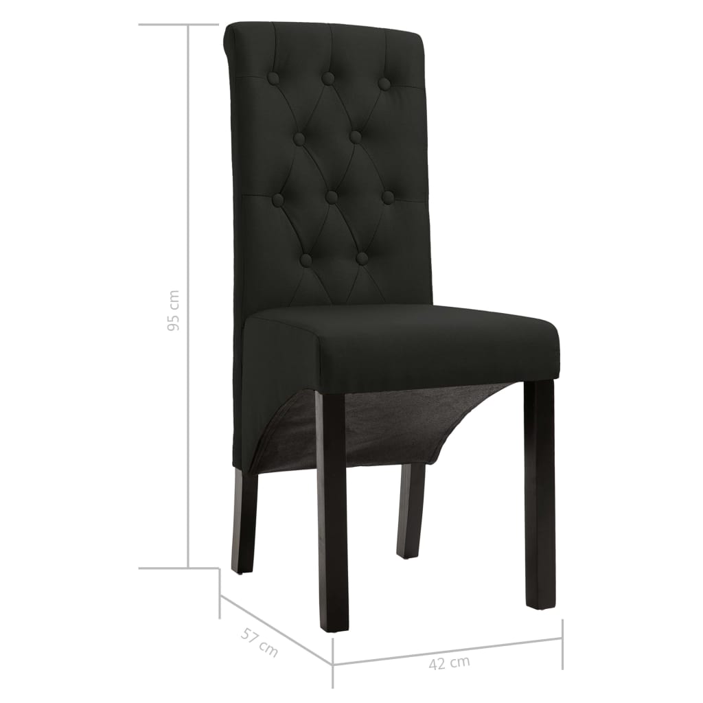 Chaises à manger lot de 4 noir tissu - XIOS