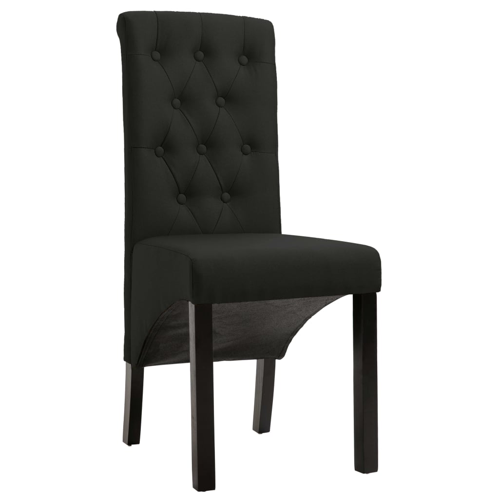 Chaises à manger lot de 6 noir tissu - XIOS