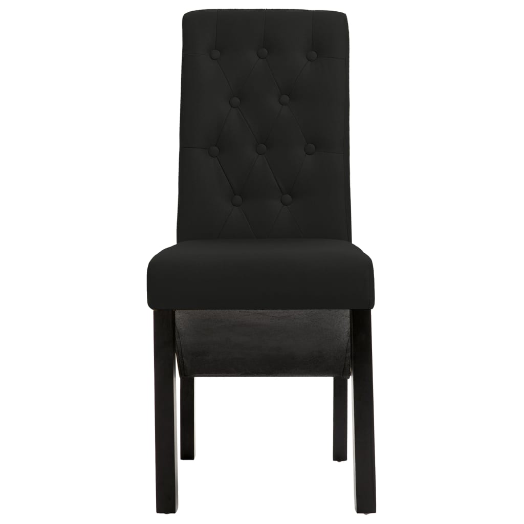 Chaises à manger lot de 6 noir tissu - XIOS